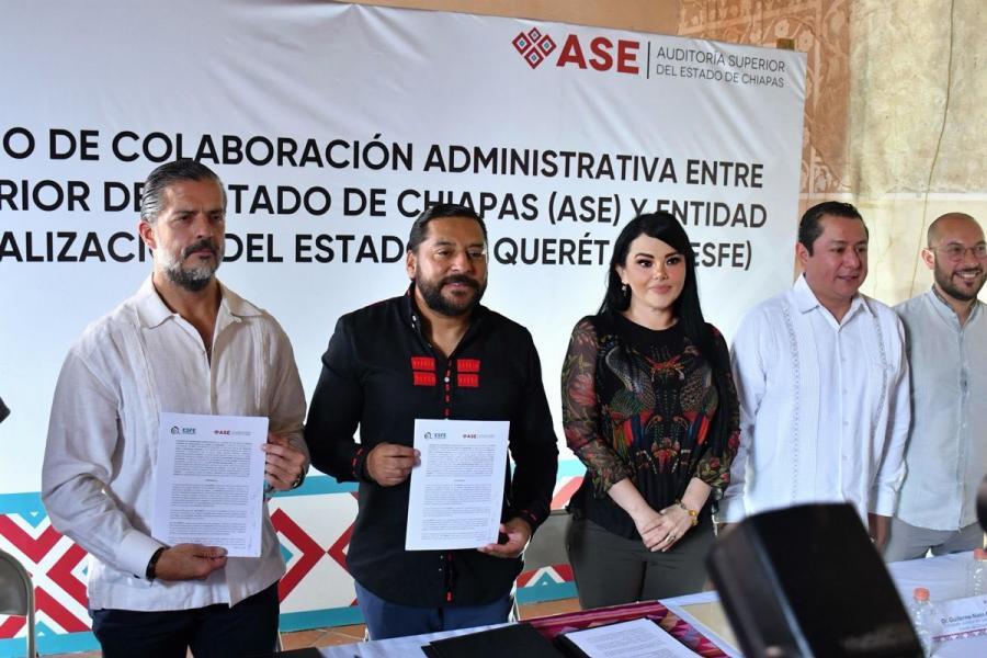 Ana Laura Romero Basurto asiste a la firma de Convenio de Colaboración entre órganos de fiscalización de Chiapas y Querétaro