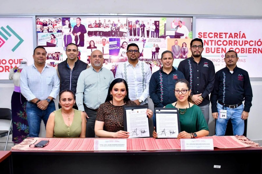 Secretaría Anticorrupción y Buen Gobierno e Instituto Registral del estado de Chiapas firman convenio para fortalecer la interconexión digital